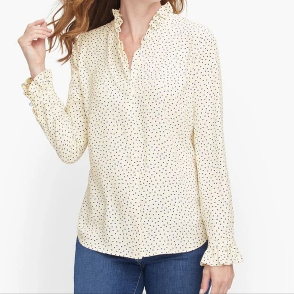 Talbots - Ruffle Trim Blouse - Polka Dot - Picture 5 of 11